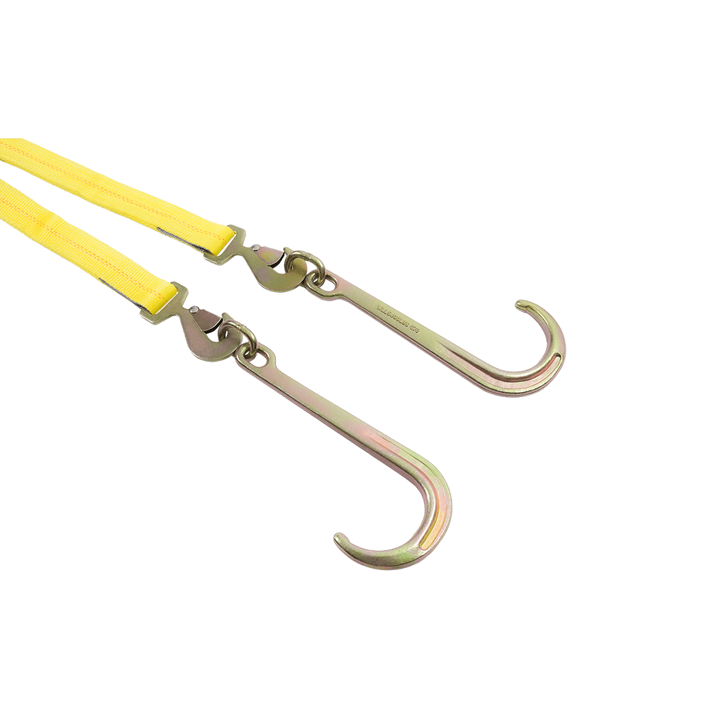 Rekaan Tali V-Tali V Ratcheting J-Hook Tie-Down Cangkuk Berbilang Titik RTJ untuk Penggunaan Trak Tunda