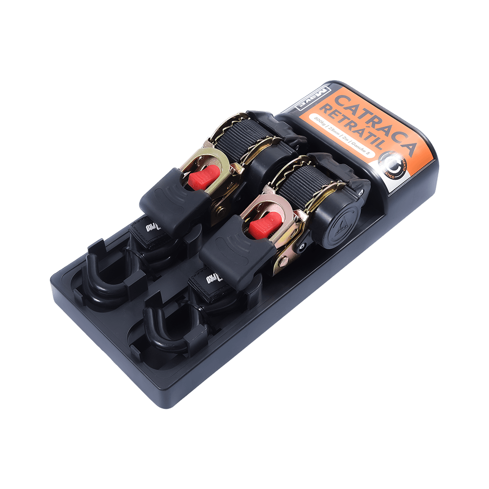 Tali Pinggang Tali Kargo Poliester Webbing Auto Ratchet Tie Down Set