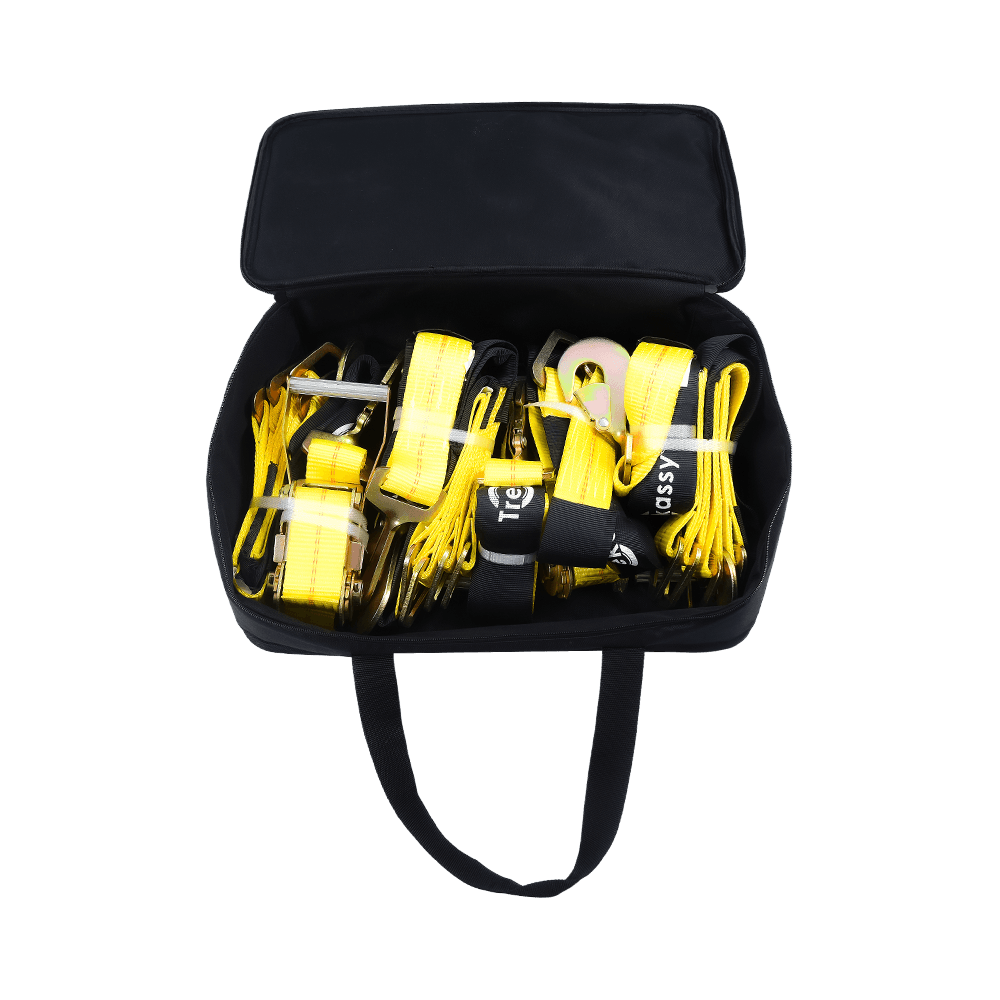 Ikat Kereta dengan Cangkuk Snap - Gaya Lasso - 2 Inci x 96 Inci - 4 Pek - Kuning Klasik - 3,300 Pound Beban Kerja Selamat