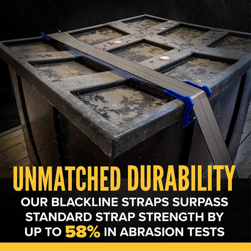 Tali Ratchet Industri Berat 2' X 30' Garis Hitam Dengan Sambungan Rantai