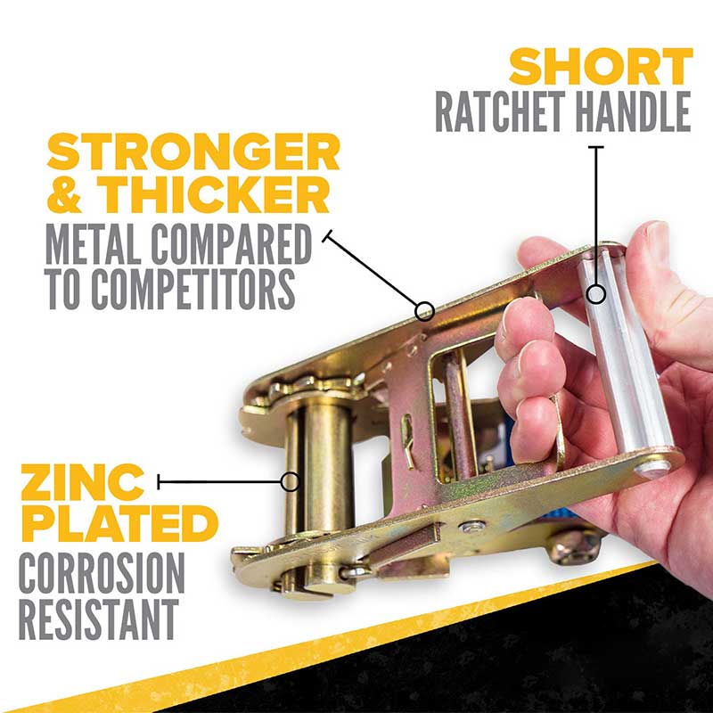 Tali Ratchet Tak Berpenghujung Force 2 X 20' Kuning Tugas Berat